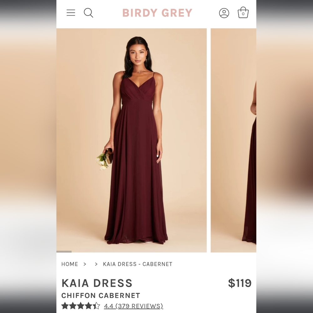 Birdy Grey Kaia Bridesmaid Chiffon Dress in Cabernet